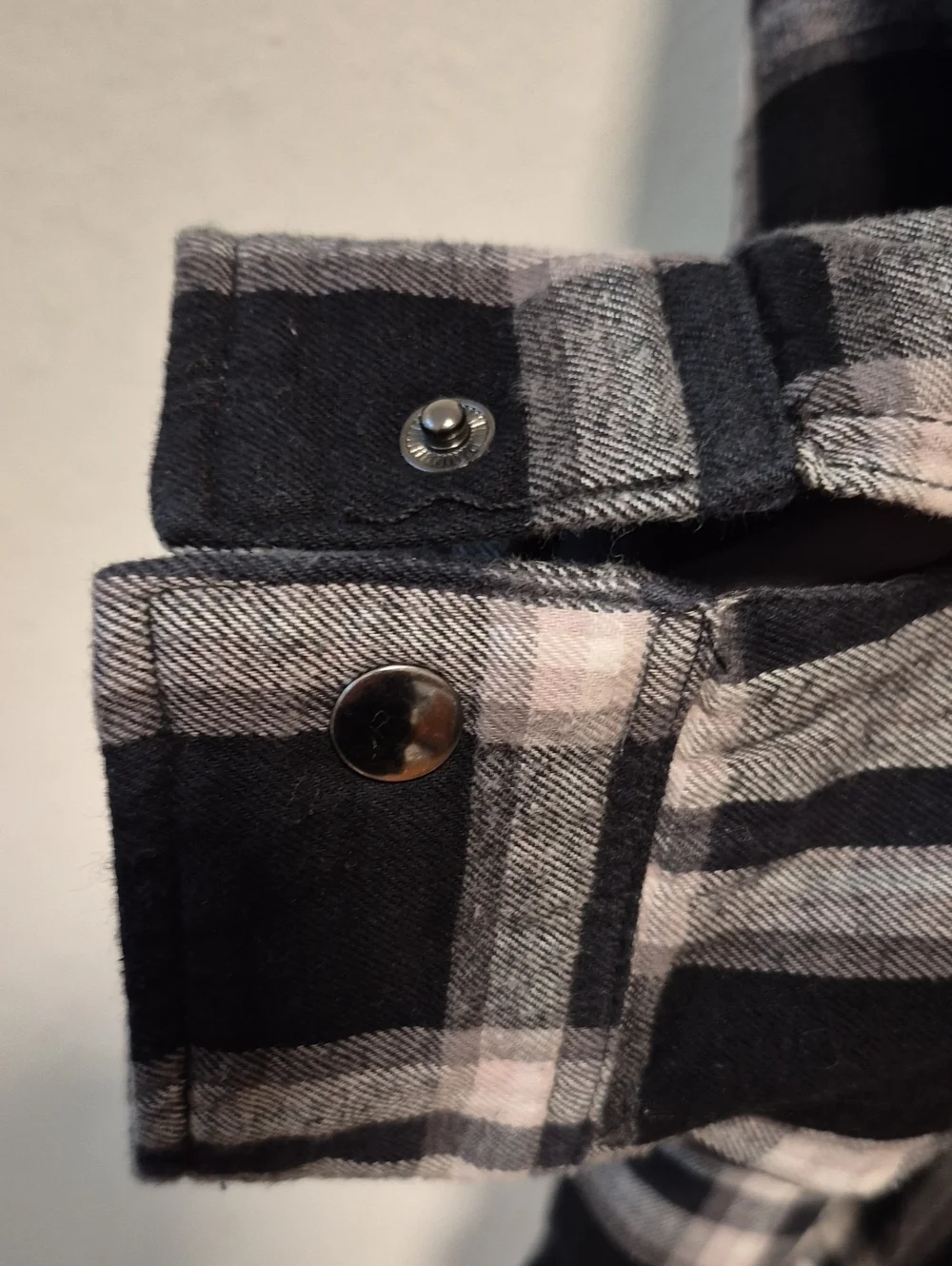 Vtg Big Mac Men's Jacket Black and White Plaid Flannel Sherpa Lined Sz L